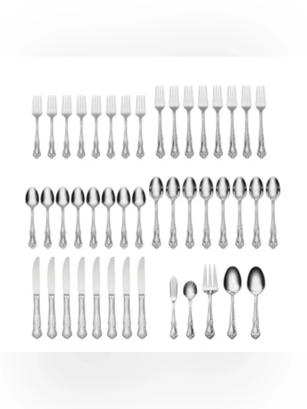 Oneida Azalea 45-Piece Mirror 18/0 Stainless Steel Flatware Set (Service for 8)
